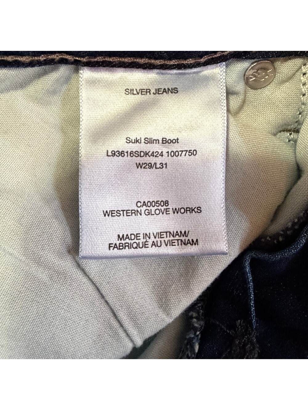 Silver Jeans Co. Suki Slim Boot Dark Blue Denim Jeans W29 L31 - Picture 5 of 10